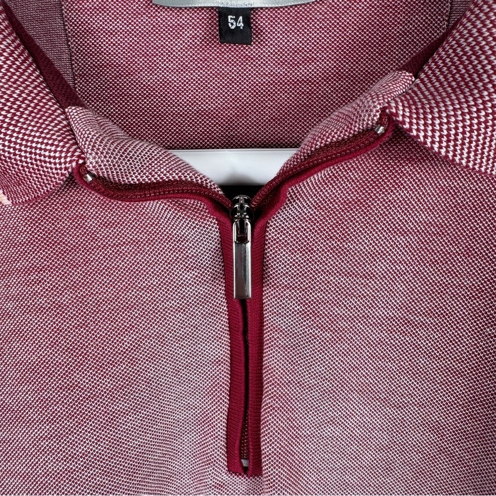 Codice Raspberry Mercerized Cotton Zip Polo, Size 54 - Picture 4 of 10